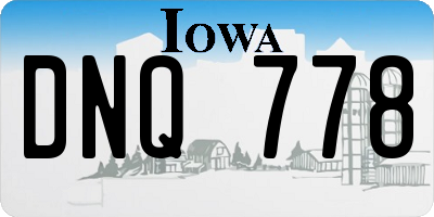IA license plate DNQ778