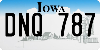 IA license plate DNQ787