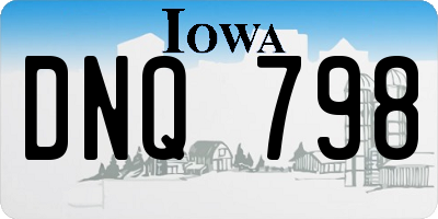 IA license plate DNQ798
