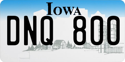 IA license plate DNQ800