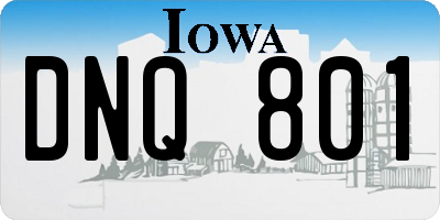 IA license plate DNQ801