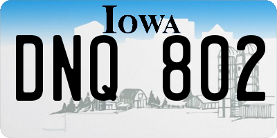 IA license plate DNQ802