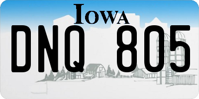 IA license plate DNQ805
