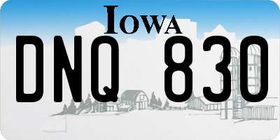 IA license plate DNQ830