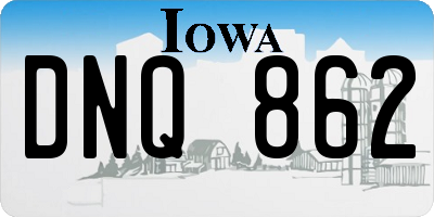IA license plate DNQ862