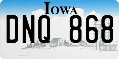 IA license plate DNQ868