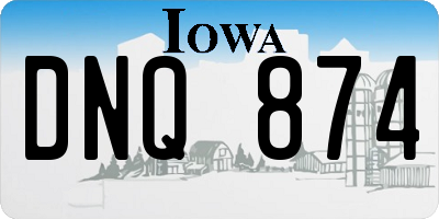 IA license plate DNQ874