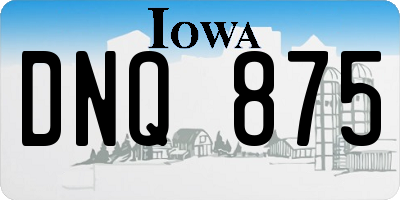 IA license plate DNQ875