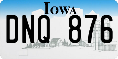 IA license plate DNQ876