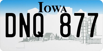 IA license plate DNQ877