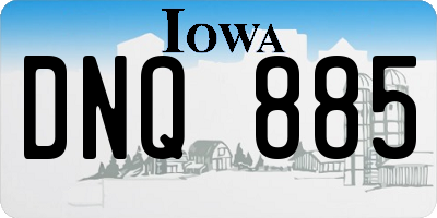 IA license plate DNQ885