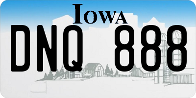 IA license plate DNQ888