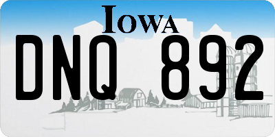 IA license plate DNQ892
