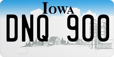 IA license plate DNQ900