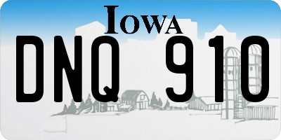IA license plate DNQ910
