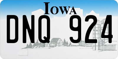 IA license plate DNQ924