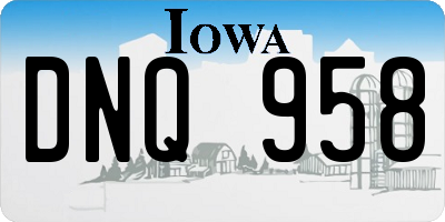IA license plate DNQ958