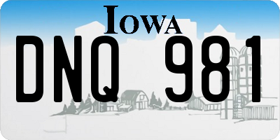 IA license plate DNQ981