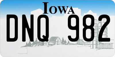 IA license plate DNQ982