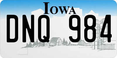 IA license plate DNQ984