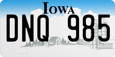 IA license plate DNQ985