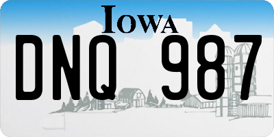 IA license plate DNQ987
