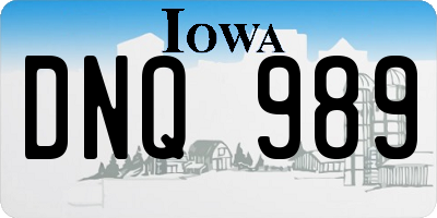IA license plate DNQ989