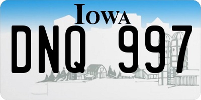 IA license plate DNQ997