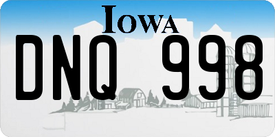 IA license plate DNQ998