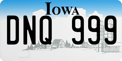 IA license plate DNQ999