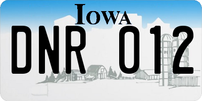 IA license plate DNR012