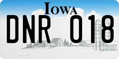 IA license plate DNR018