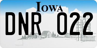 IA license plate DNR022