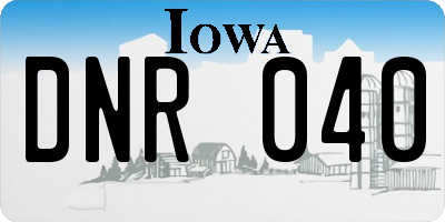 IA license plate DNR040