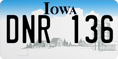 IA license plate DNR136