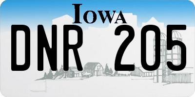 IA license plate DNR205