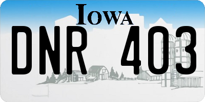 IA license plate DNR403