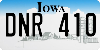 IA license plate DNR410
