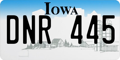 IA license plate DNR445