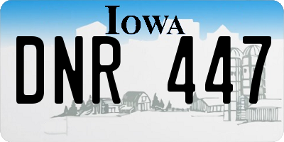 IA license plate DNR447
