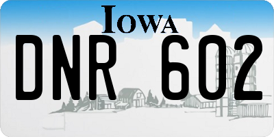 IA license plate DNR602