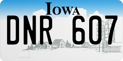 IA license plate DNR607