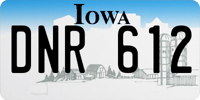 IA license plate DNR612
