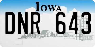IA license plate DNR643