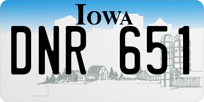 IA license plate DNR651