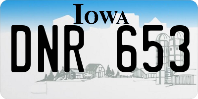 IA license plate DNR653