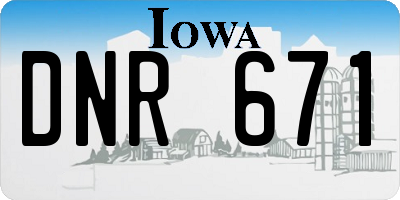 IA license plate DNR671