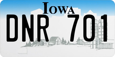 IA license plate DNR701
