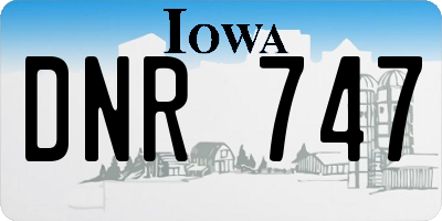 IA license plate DNR747