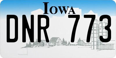 IA license plate DNR773